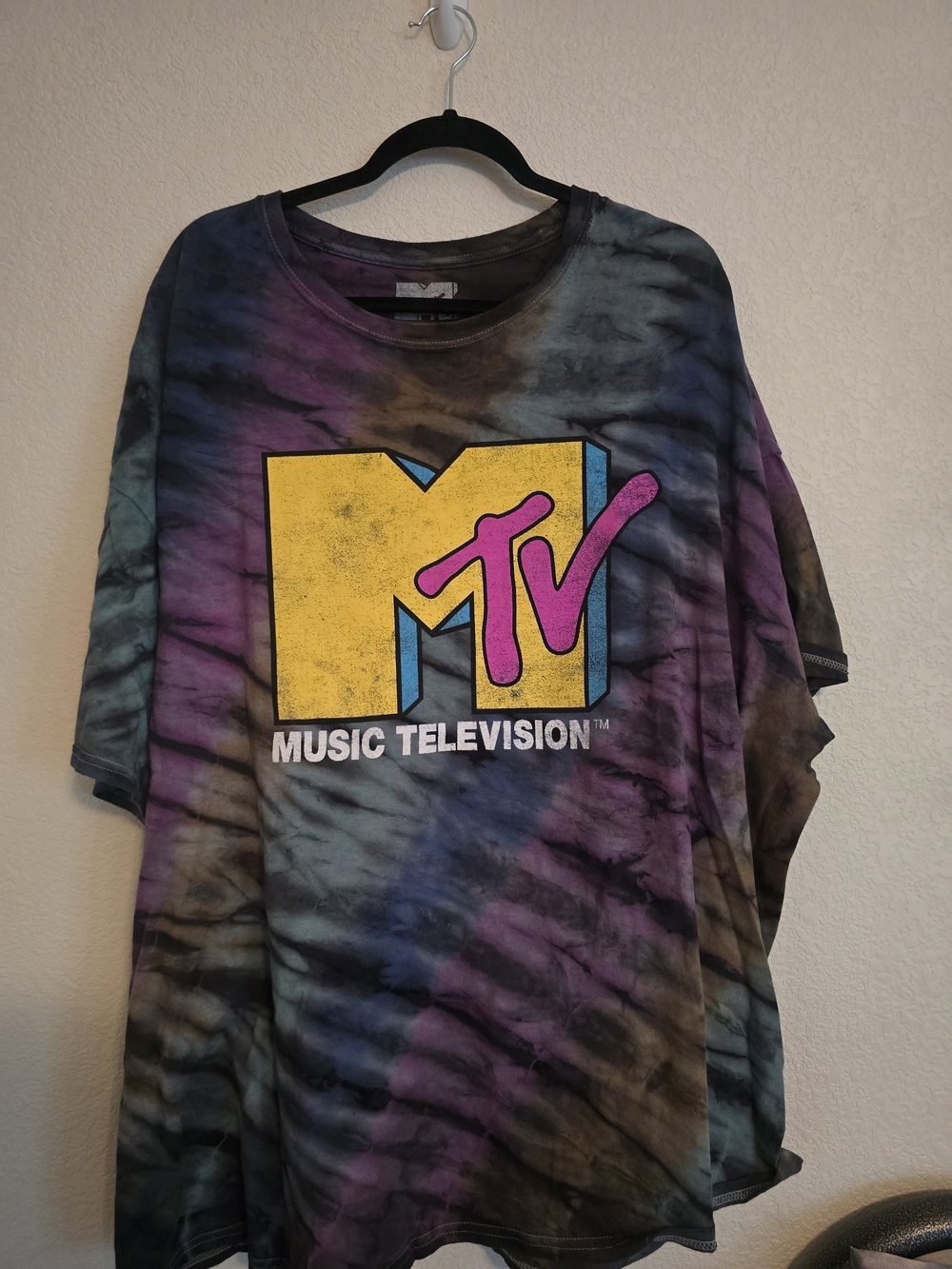 Vtg MTV Tie-Dye Logo T-Shirt in Multicolor 3x